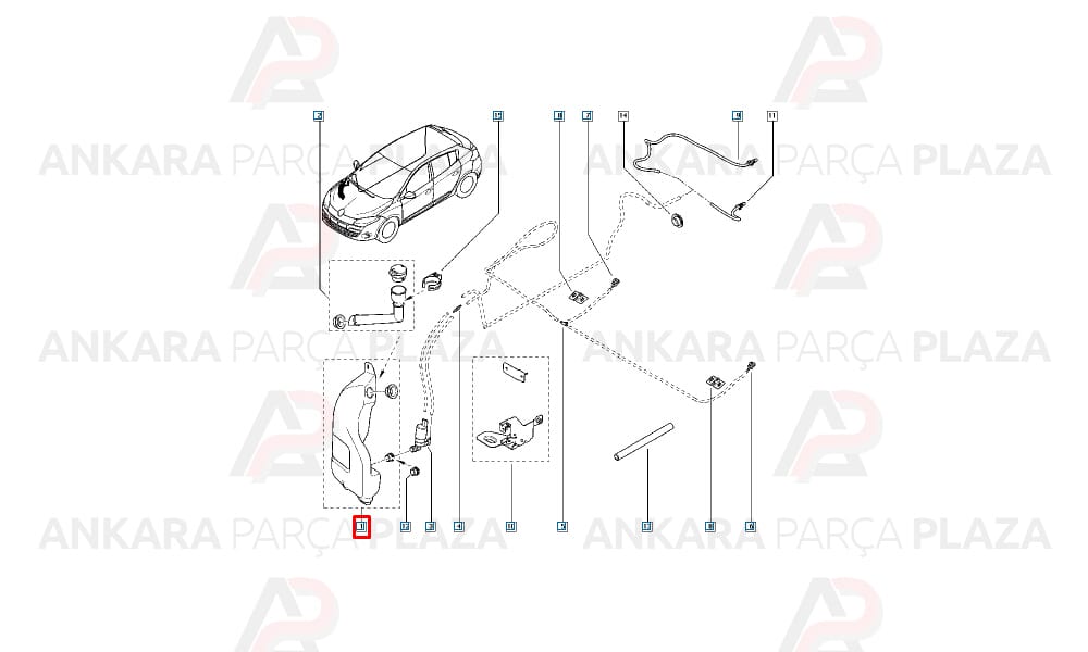 Su Fıskiye Deposu Megane 3 Fluence 289101185R