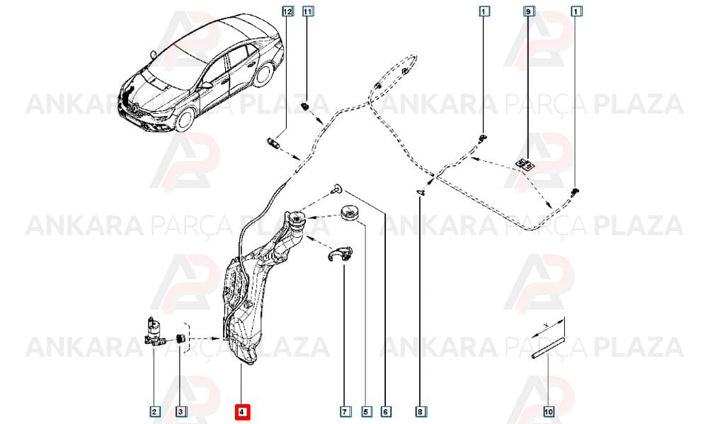 Renault Talisman 16 - 18 Ön Cam Su Bidonu - Deposu 289108311R
