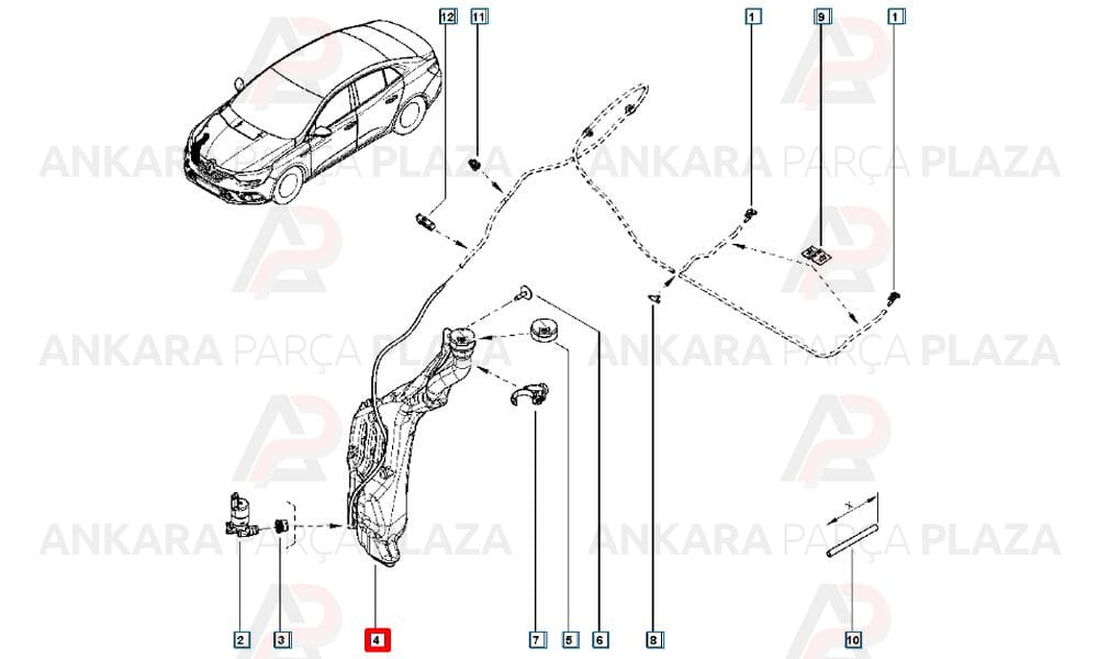 Fluence 09 - 16 Ön Cam Su Bidonu - Deposu Kapağı 289131306R