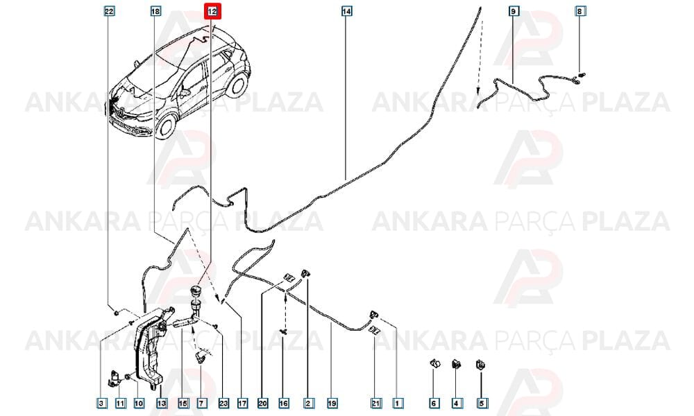 Su Fiskiye Deposu Kapaği Clio 4 Megane 3 Fluence