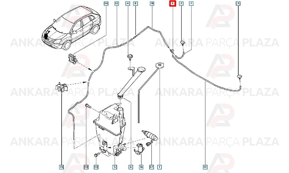 Ön Cam Fıskiye Memesi Koleos 28937Jy01A