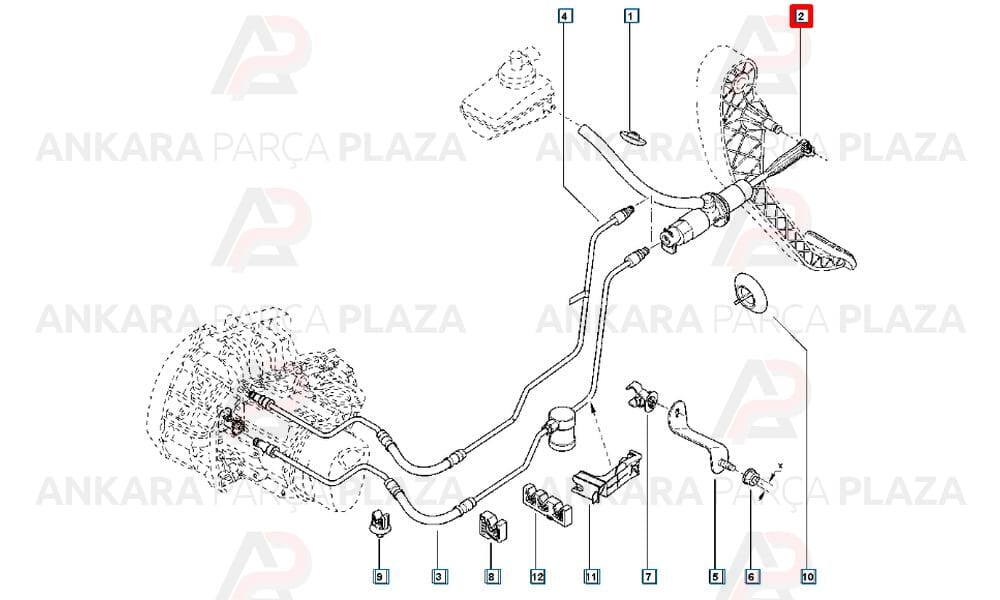 Debriyaj Üst Merkezi Hidrolik Dacia Duster 1.2 - 1.6 16V - 1.5Dcı 10 ->