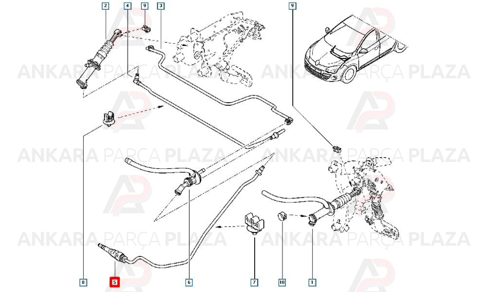 Megane 3 Fluence Hidrolik Debriyaj Hortumu 308511945R 308510022R