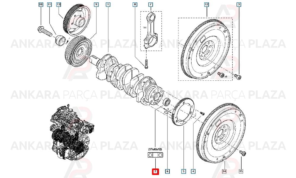 Krank Mil Rulmanı Fluence Clio 4 Laguna 2 322021329R 8201047054