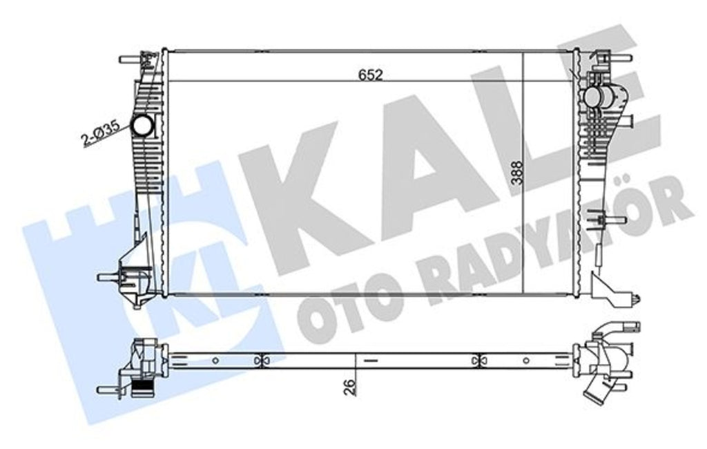 Renault Megane 3 Fluence Scenic 3 Su Radyatörü Kale Radyatör 355840 - main