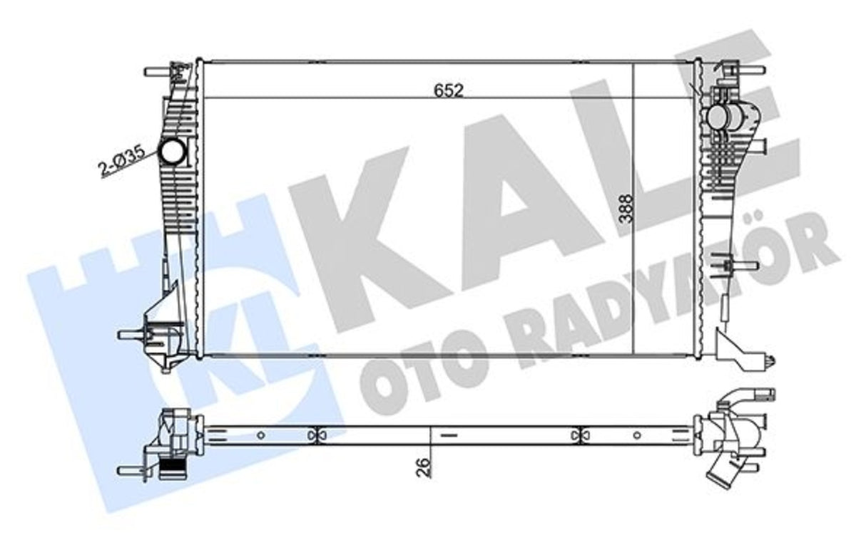 Renault Megane 3 Fluence Scenic 3 Su Radyatörü Kale Radyatör 355840 - main