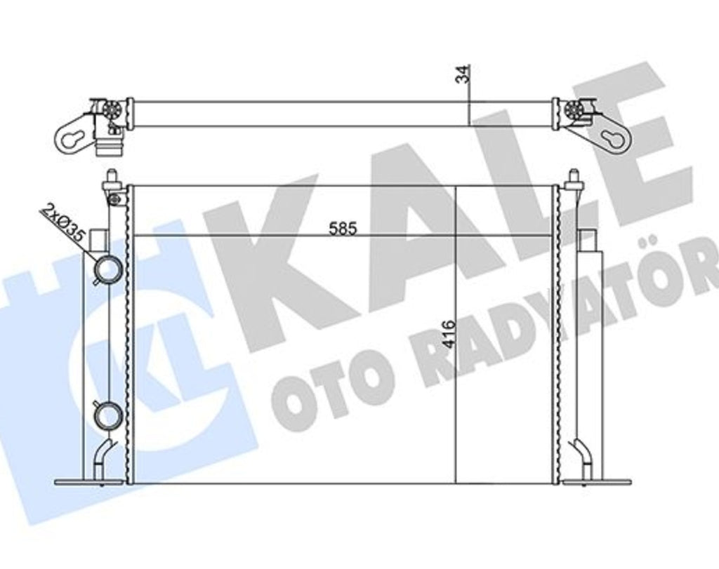 Fiat Stilo Su Radyatörü 1.6 1.8 1.9 JTD 2001-2008 Kale Radyatör 356260 - main