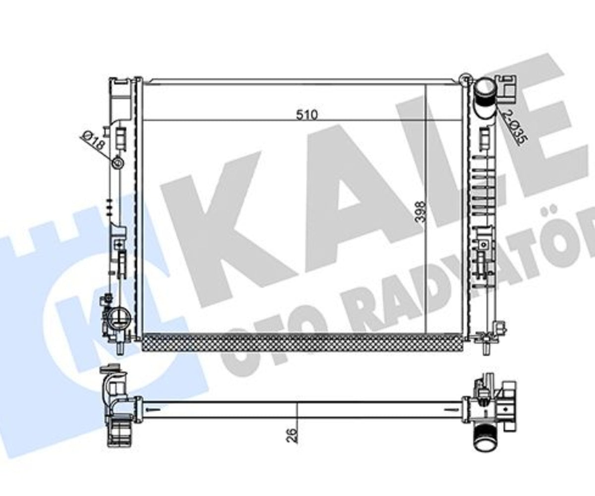 Renault Clio 5 1.5 DCI Su Radyatörü Kale Radyatör 357285 - main