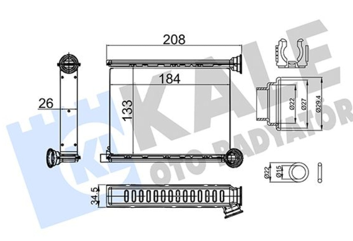 Dacia Duster 2 Lodgy Taliant Kalorifer Radyatörü Kale 357310 - main