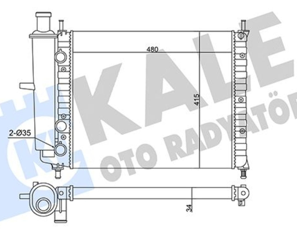 Fiat Bravo Brava Marea 1.6 16V Su Radyatörü 1995-2004 Kale 359140 - main