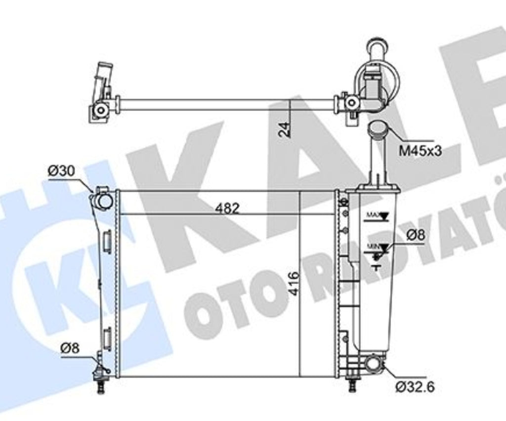 Fiat 500 Panda 1.2 2008-2012 Su Radyatörü Kale Radyatör 363060 - main