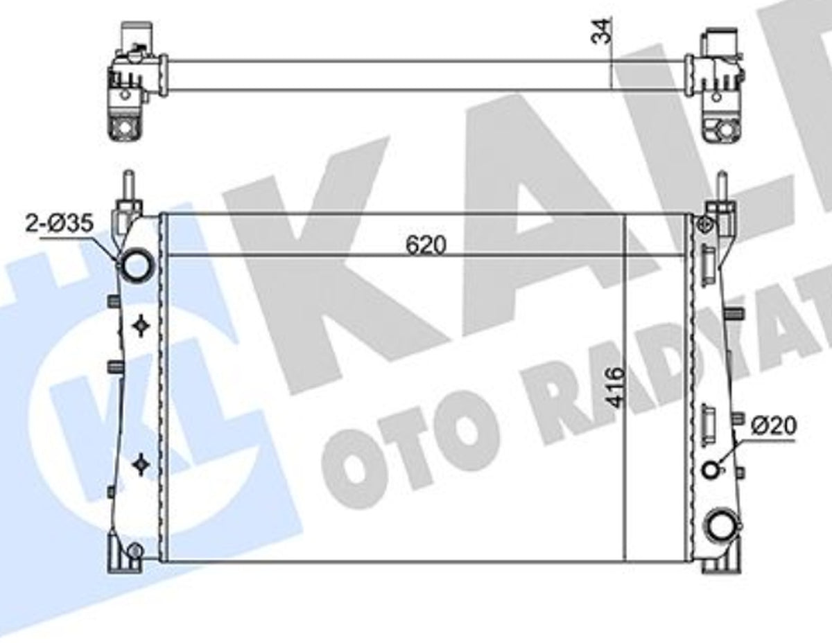 Fiat Linea Punto Evo Motor Su Radyatörü 2007-2012 Kale Radyatör 363110 - main