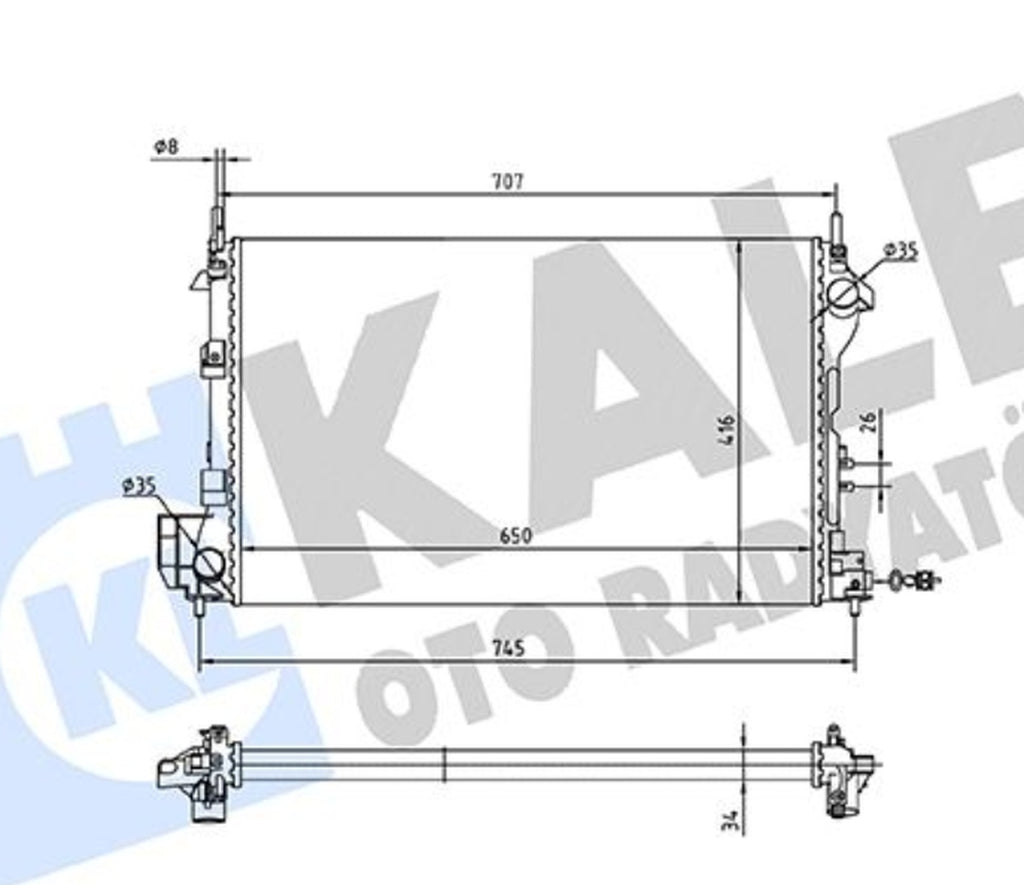 Fiat Croma Opel Vectra C Signum Saab 9-3 Su Radyatörü Kale 363575 - main