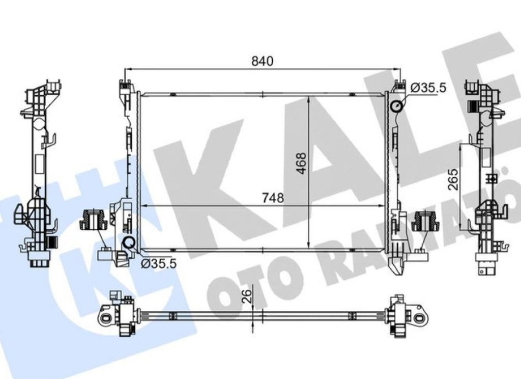 Renault Trafic 3 Master 4 Motor Su Radyatörü Kale Radyatör 363995 - main