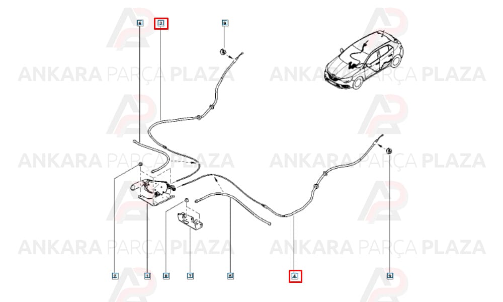 Megane 4 El Fren Teli Halatı 364008253R