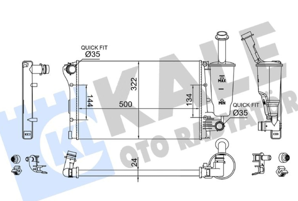 Fiat Panda Su Radyatörü Mekanik 2002-2012 Kale Radyatör 364475 - main