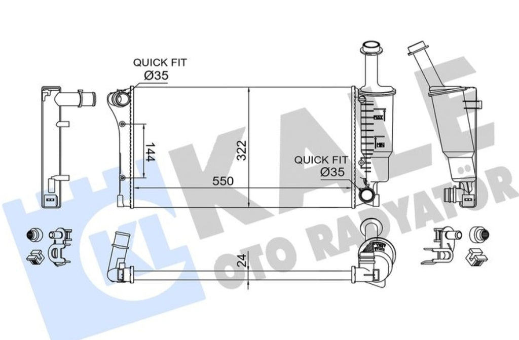 Fiat Panda Radyatör Mekanik 2007-2011 Kale Radyatör 364515 - main
