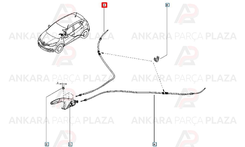 Captur El Fren Teli Sağ Mavi 365308900R