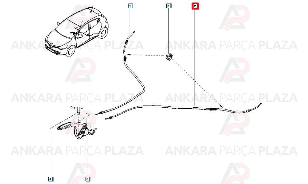 Clio 4 El Fren Teli Sağ Sari 365311282R