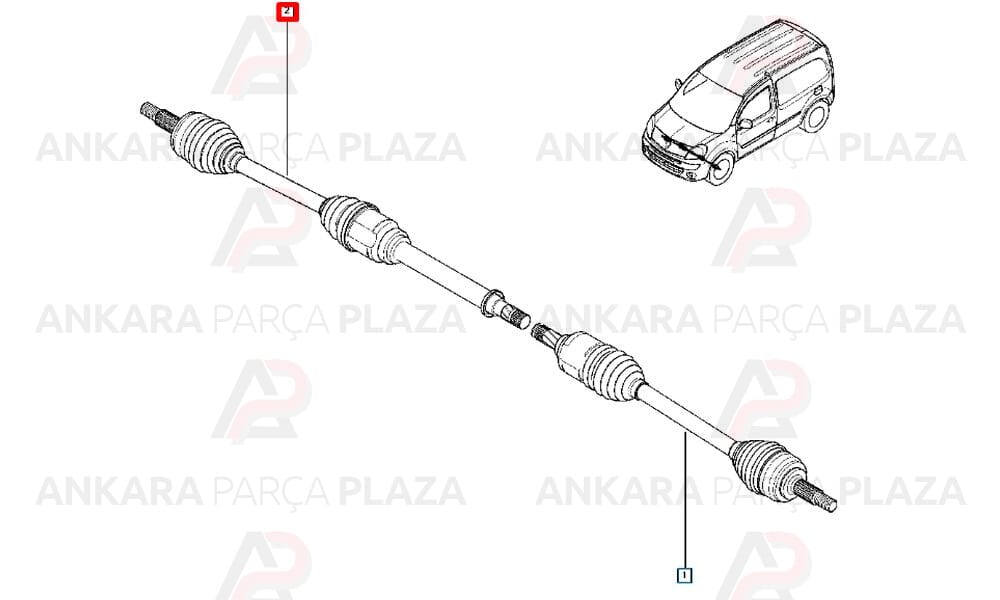 Ön Aks Sağ Kangoo 3 391001209R
