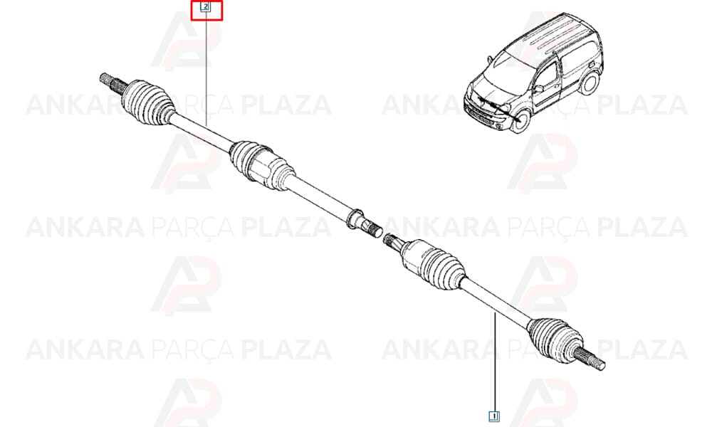 Ön Aks Komple Sağ Kangoo 2 2008 > Ölçü : 23X26X49X 911