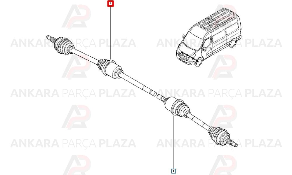 Ön Aks Komple Sağ Master 3 2,3 Dcı 6 Vites 2009 > Ölçü : 31X39X70X1075