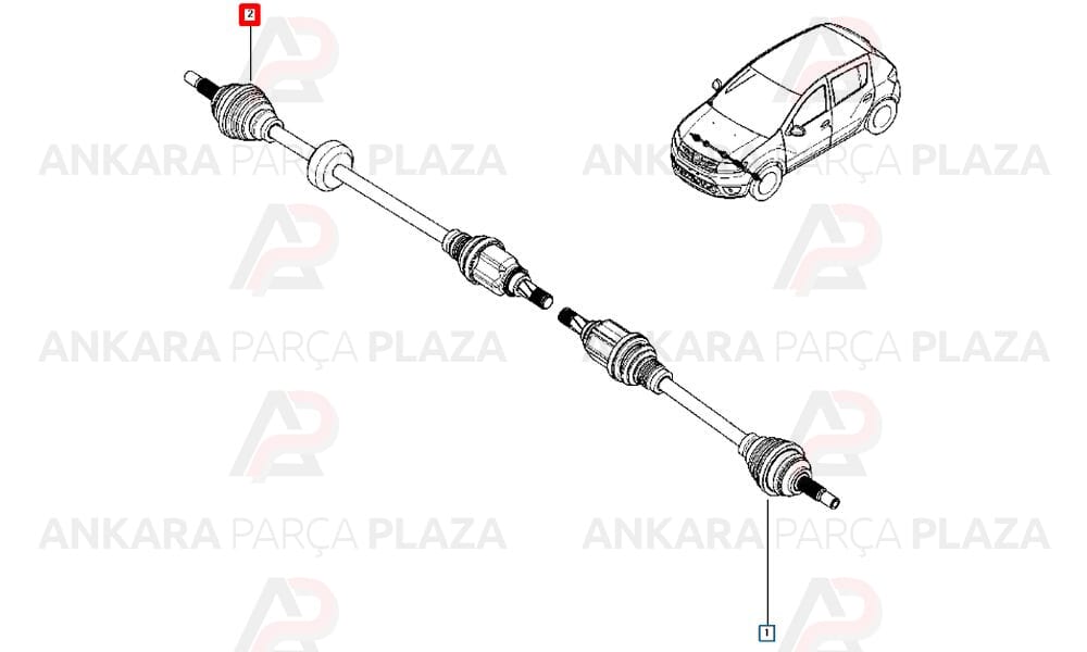 Ön Aks Sağ Yeni Sandero 391009727R 391008333R