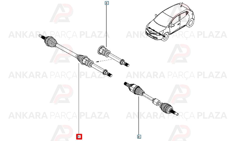 Ön Aks Sağ Clio 4 0.9 Tce H4B