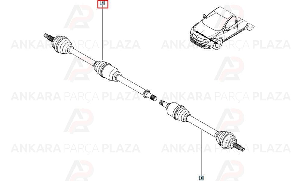 Fluence 2010 > Ön Aks Komple Sağ Ölçü : 25X34X984 Formpart