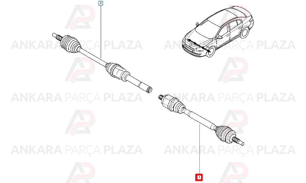 Ön Aks Komple Sol Fluence 2010 > Ölçü : 25X34X632