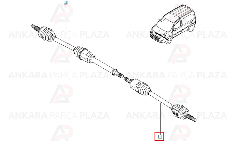 Ön Aks Komple Sol Kangoo 3 2008 > Ölçü : 27X26X56.7X 675