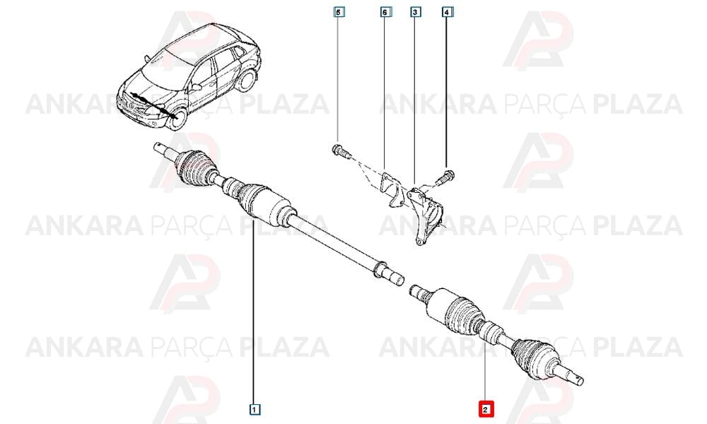 Ön Aks Komple Sol Koleos 1.6 2.0 Dcı Ölçü : 29X30X56X650 Mm