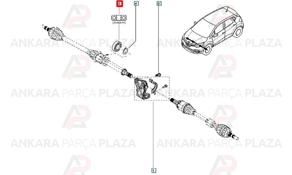 Duster 4X2 Clio 4 Lodgy Şaft Askı Takoz Bilyası Orijinal 397743841R