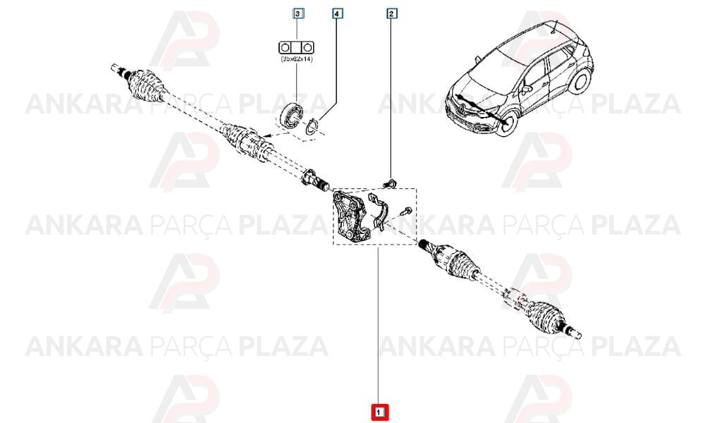 Kangoo 3 Master Difransiyel Mil Yatagı Orijinal 397744935R