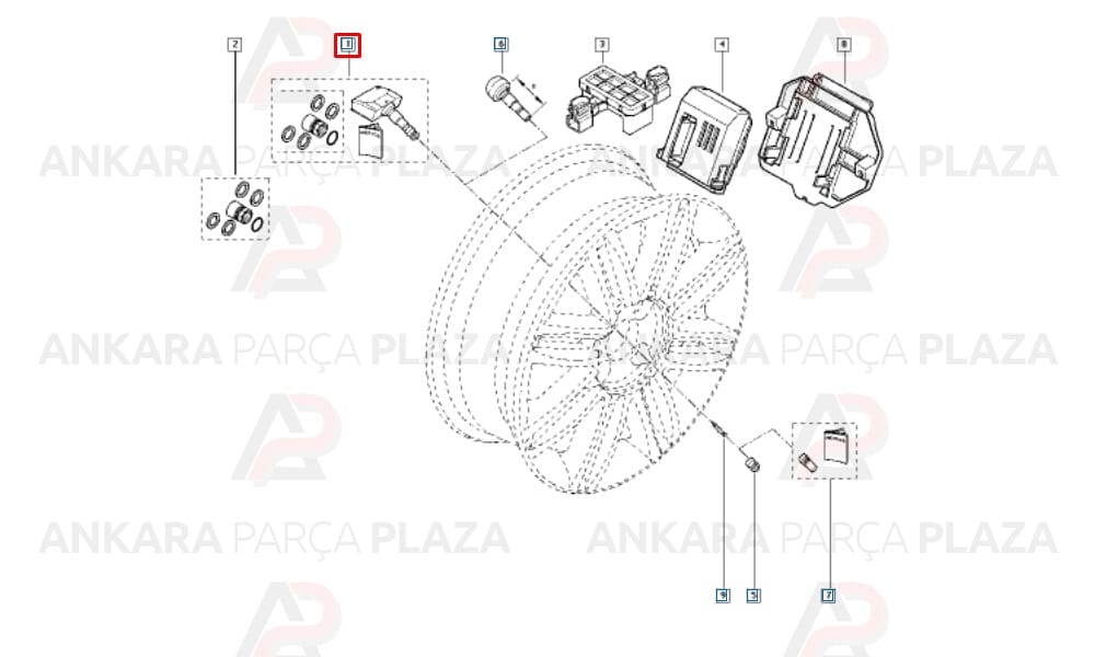 Lastik Basınç Sensörü Subabı Laguna 2 400012631R 7701478951