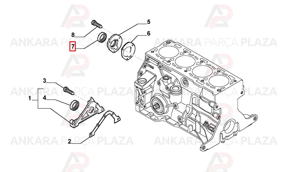 Palio Siena Marea Bravo Doblo 30X42X7 Motor Yardımcı Mil Keçesi Skt