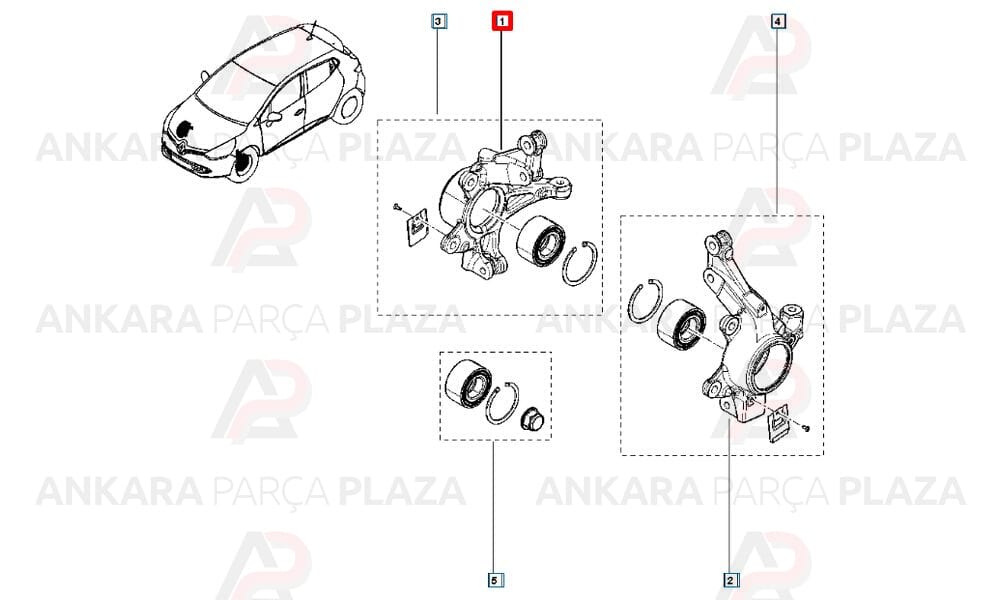 Clio 4 Ön Sağ Aks Taşiyici Orijinal 400143684R