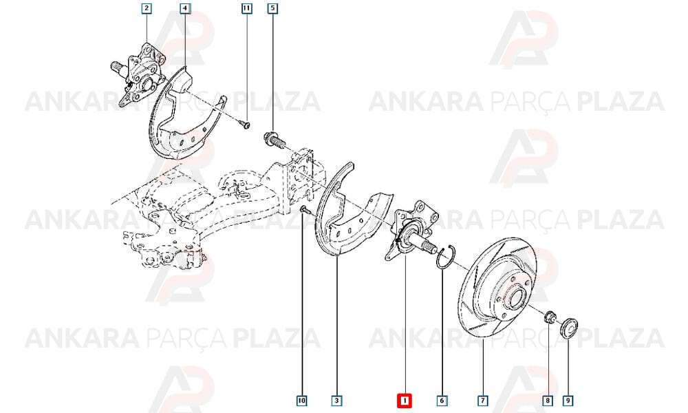 Fluence, Megane 3 Arka Disk Taşıyıcı Sol Orijinal 400150067R