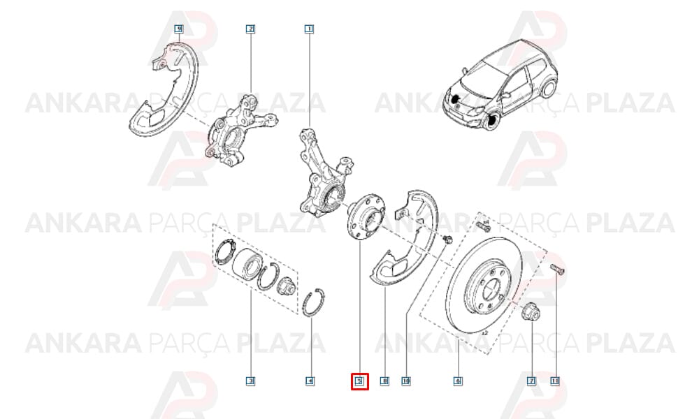 Kangoo Logan Megane Tekerlek Poryası Ön Sağ Veya Sol Orijinal 402027463R
