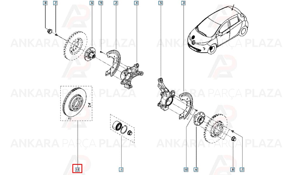 Ön Fren Diski Captur Clio 4 Kangoo 3 Dokker Lodgy 4 Bijon 258Mm