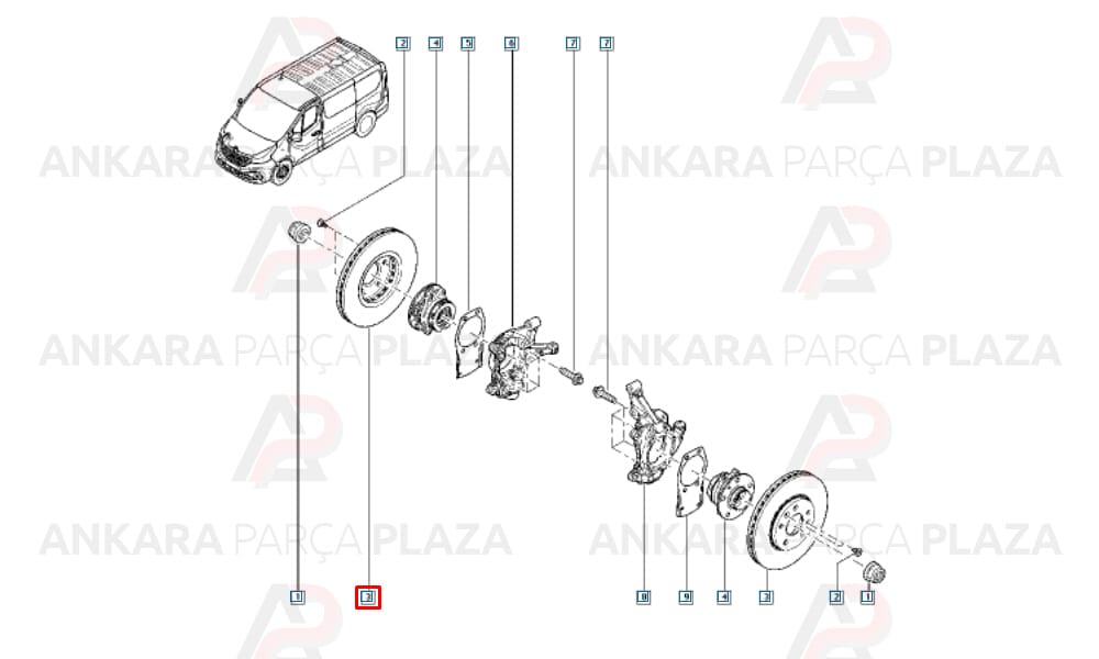 Ön Fren Diski Renault : Trafic 3 (adet)