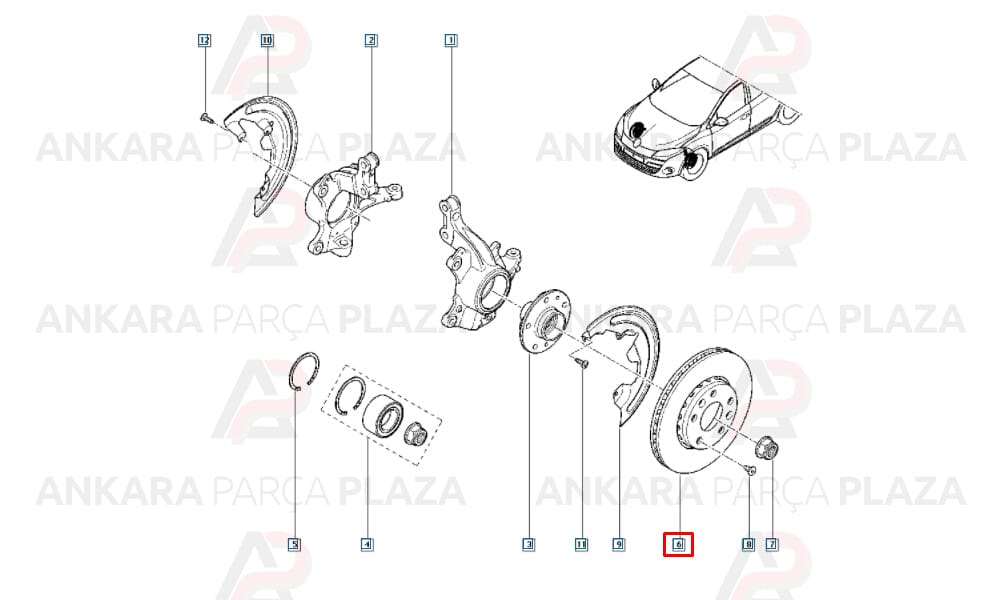 Ön Fren Diski ( Tek ) Laguna 3 Megane 3 Latitude 402066813R