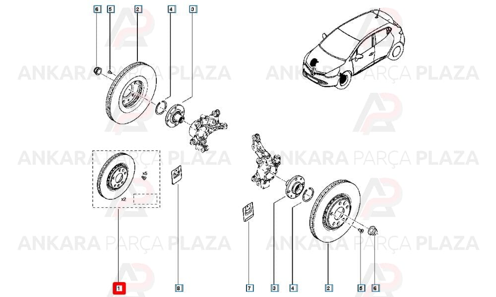 Ön Fren Diski Clio 4 Yeni Sandero 402063149R