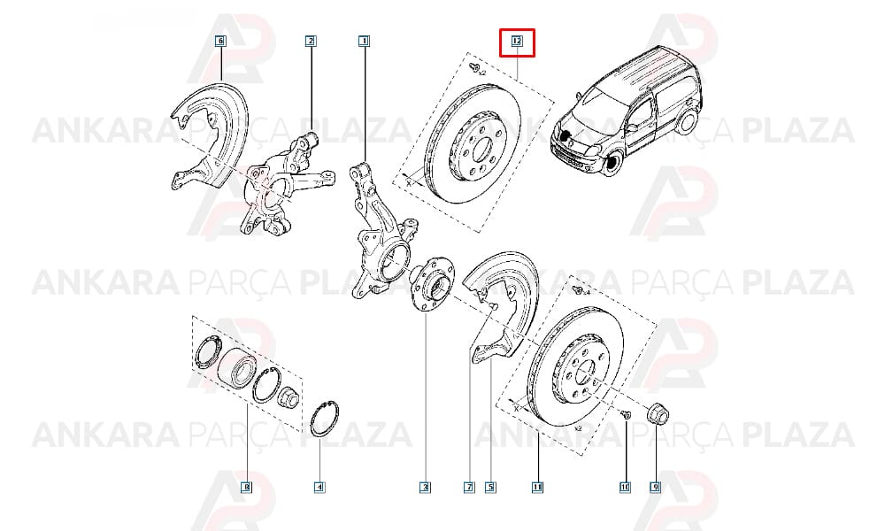 Ön Fren Diski Takım 280Mm 5 Bijon Renault Kangoo 1.5Dci 2008 ->