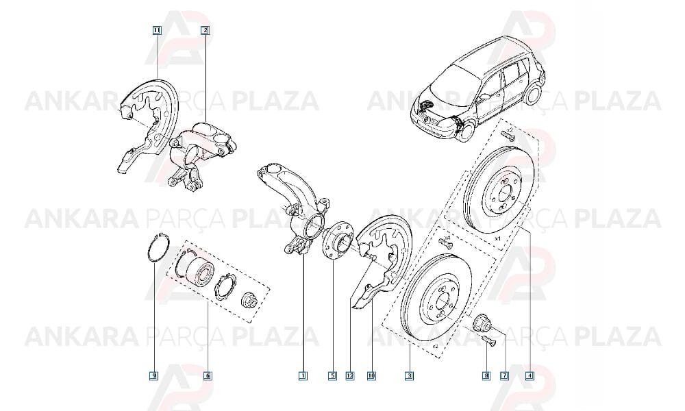 Ön Fren Diski Renault : Megane 2 -Clio 3 - Dokker