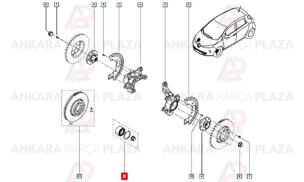 Clio 4 Ön Aks Bilyası Orijinal 402104249R