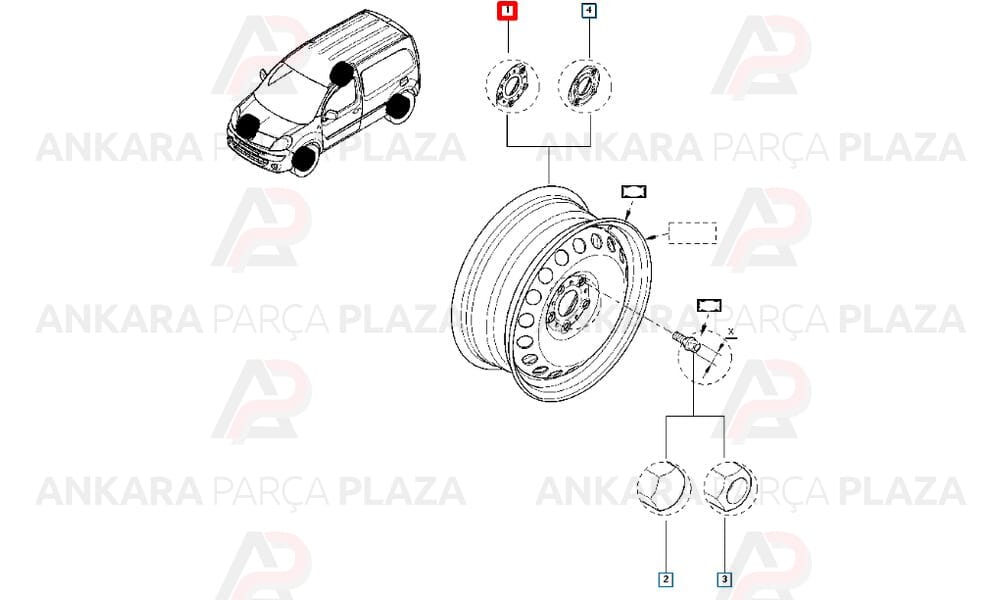 Sac Jant Kangoo 3 Faz 2 15"