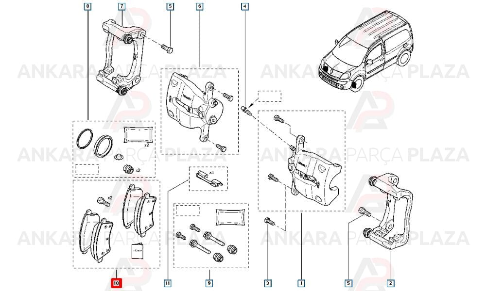 Ön Fren Balatası Renault : Kangoo 2009>