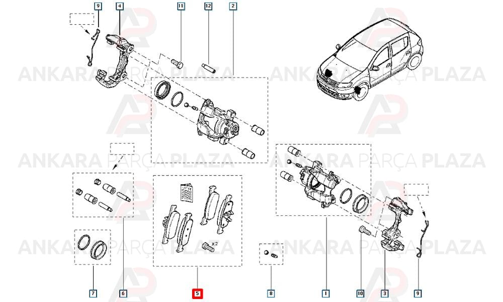 Ön Fren Balata Takımı Sandero 410602396R 410609646R