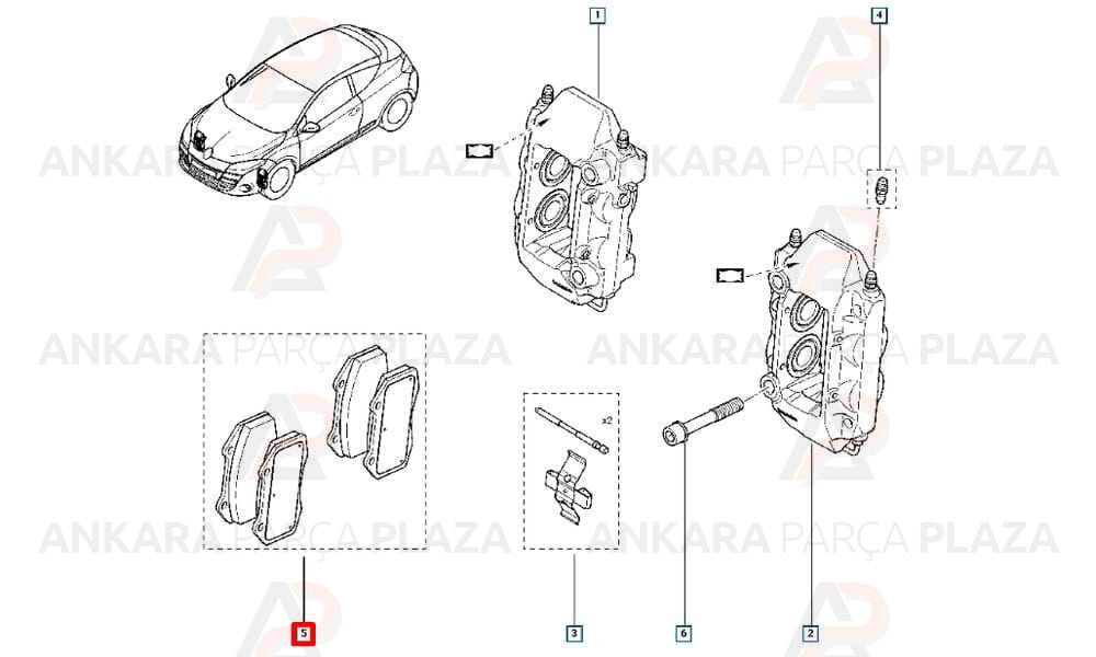 Ön Fren Balatası Renault : Megane 2, Clio 3 2.0 16V